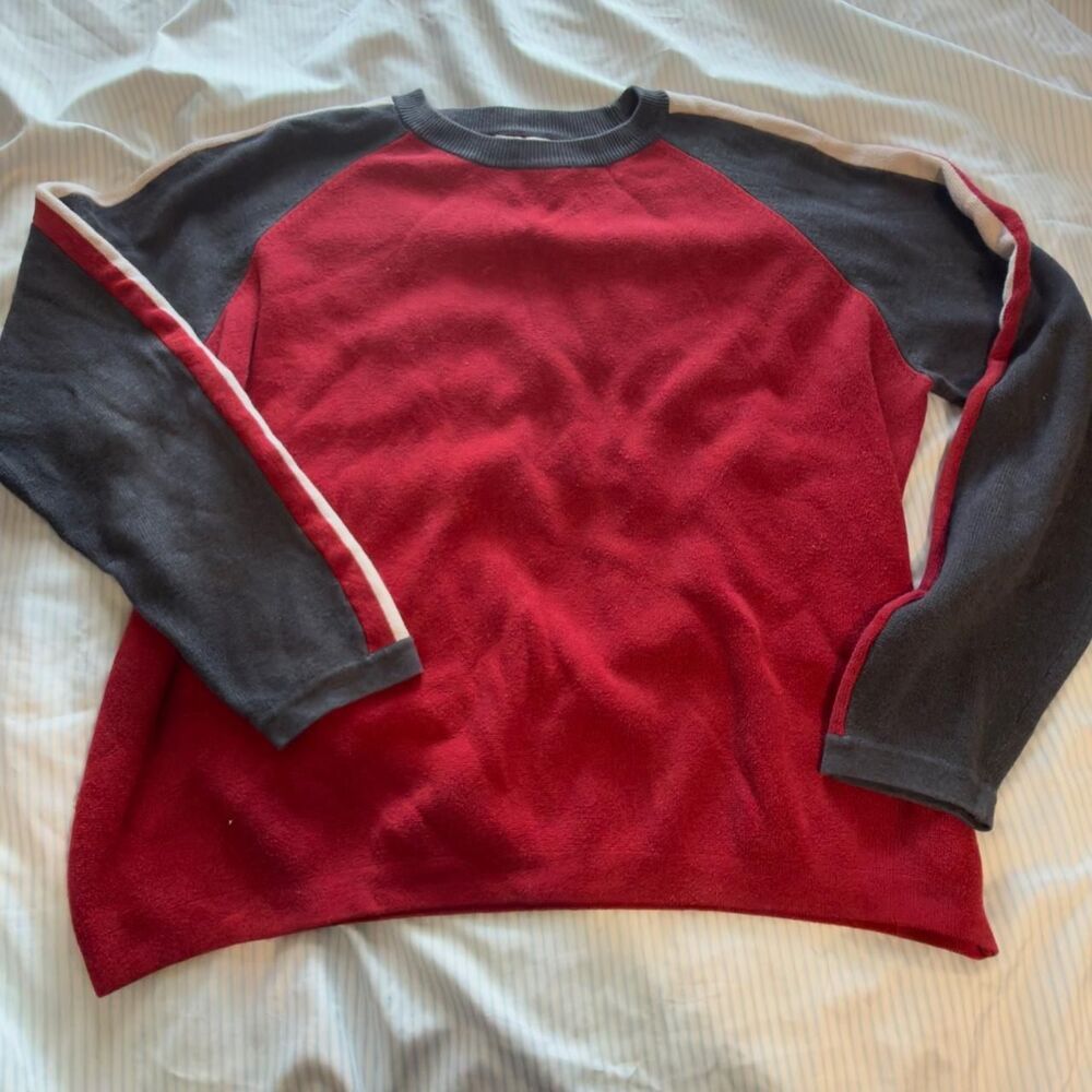 Arizona Jean Company Vintage Sweater Red and Grey Long Sleeve Size XL #knitwear